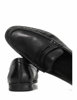 Wide Fit Flexi Sole Leather Penny Loafers