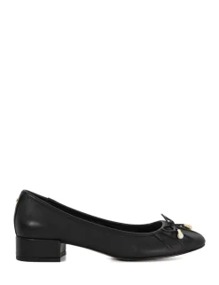 Wide Fit Leather Block Heel Pumps