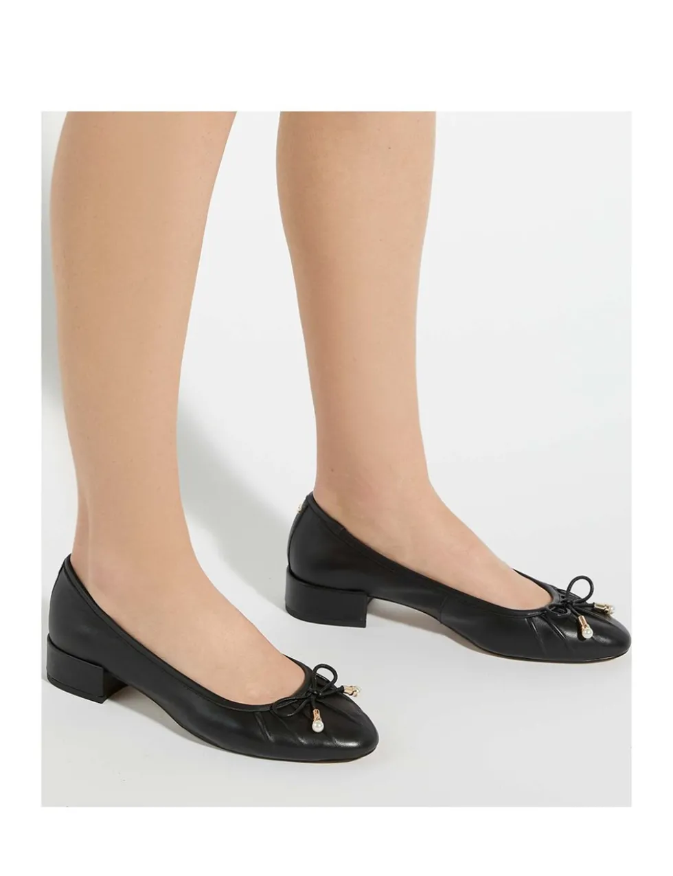 Wide Fit Leather Block Heel Pumps