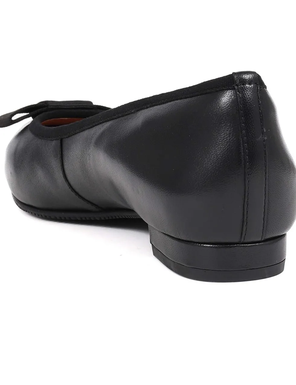 Wide Fit Leather Bow Flat Pumps