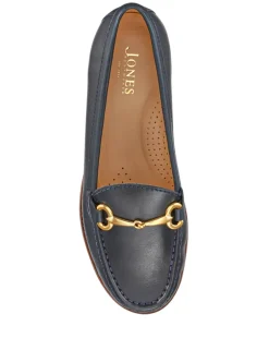 Wide Fit Leather Flat Loafers