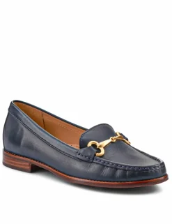 Wide Fit Leather Flat Loafers