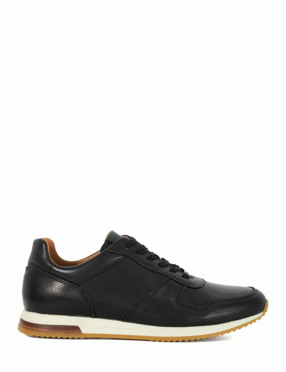 Wide Fit Leather Lace Up Trainers