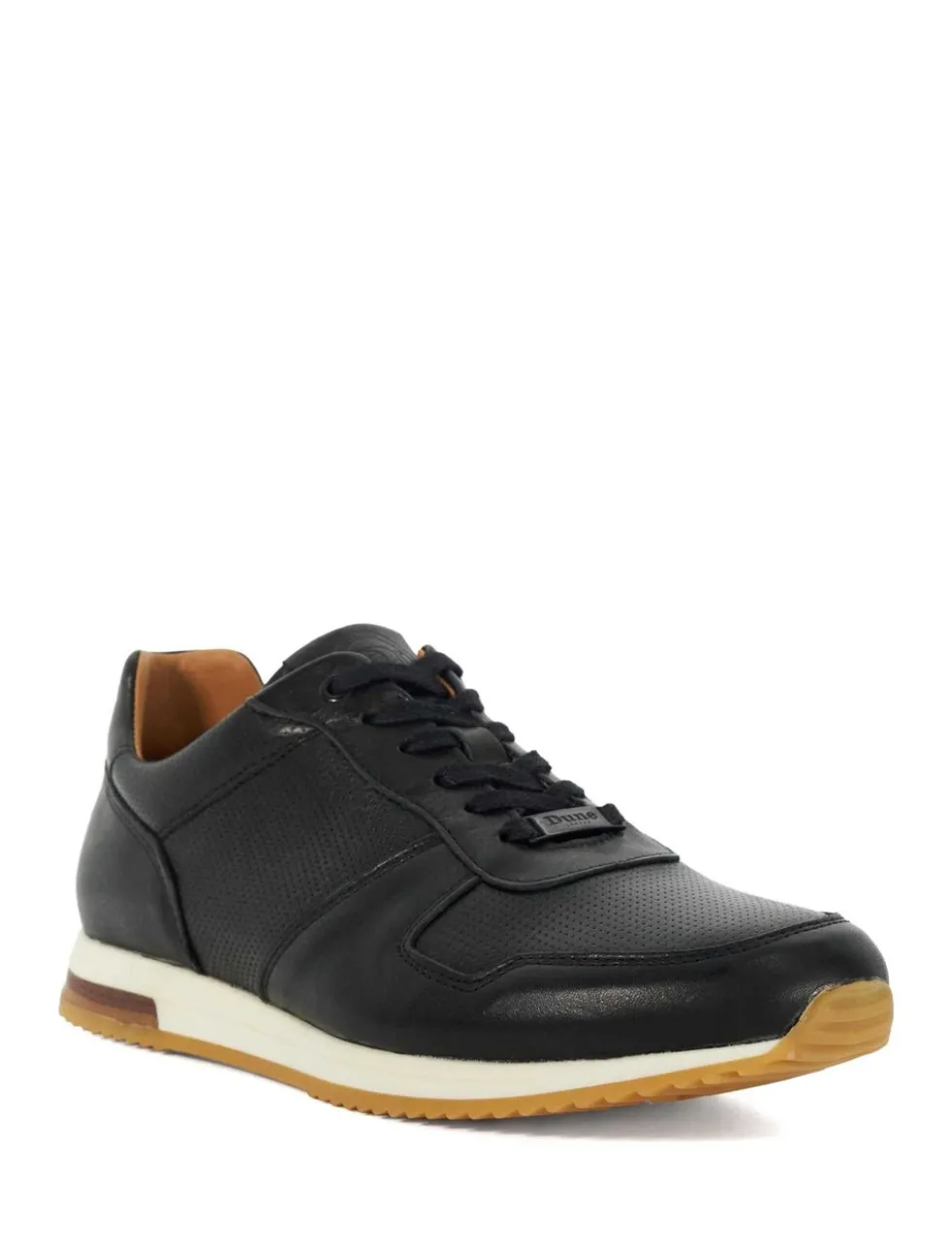 Wide Fit Leather Lace Up Trainers