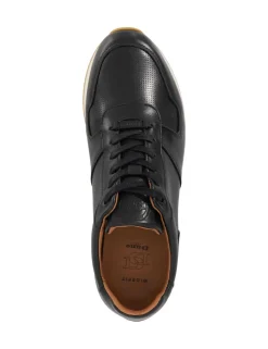 Wide Fit Leather Lace Up Trainers