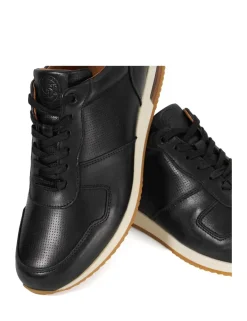 Wide Fit Leather Lace Up Trainers