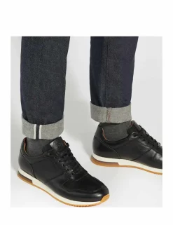 Wide Fit Leather Lace Up Trainers
