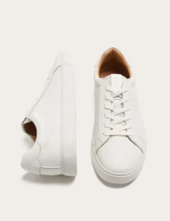 Wide Fit Leather Lace up Trainers