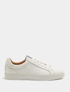 Wide Fit Leather Lace up Trainers