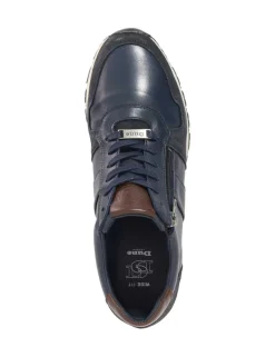 Wide Fit Leather Lace Up Side Zip Trainers