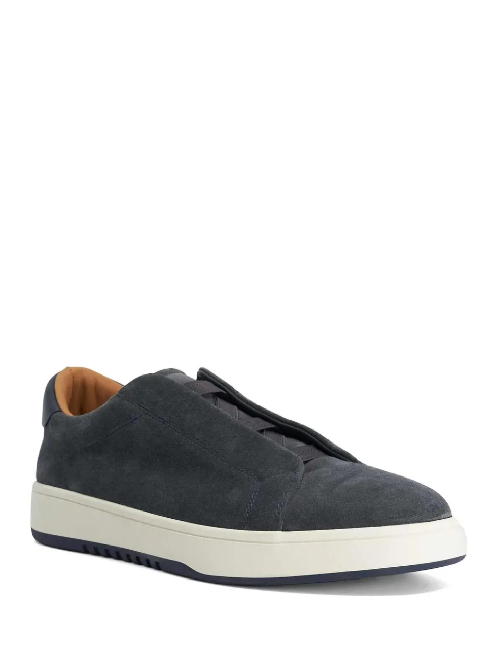 Wide Fit Leather Slip On Trainers