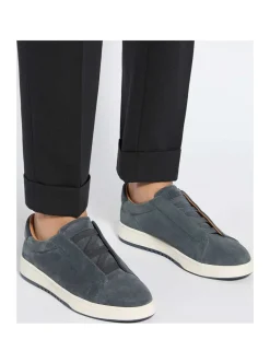 Wide Fit Leather Slip On Trainers