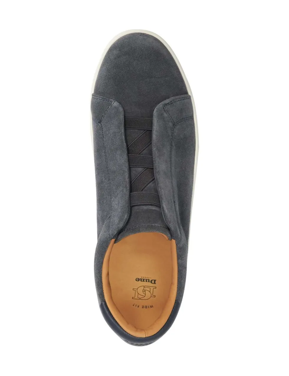 Wide Fit Leather Slip On Trainers