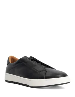 Wide Fit Leather Slip On Trainers