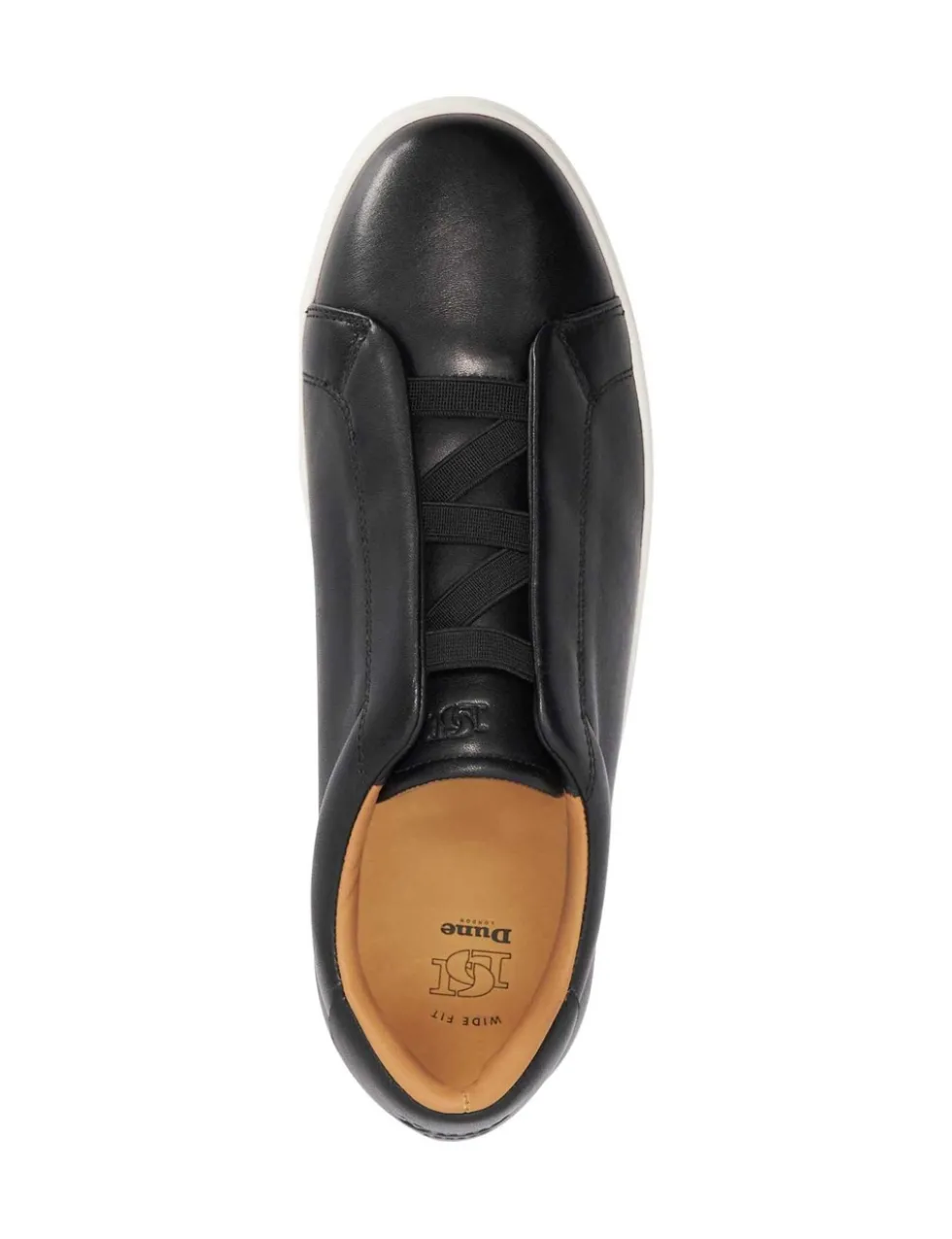 Wide Fit Leather Slip On Trainers