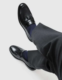 Wide Fit Leather Slip-On Loafers