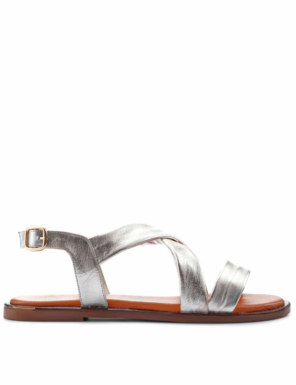 Wide Fit Leather Strappy Flat Sandals