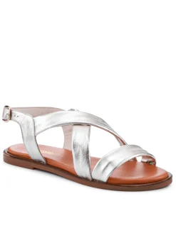 Wide Fit Leather Strappy Flat Sandals
