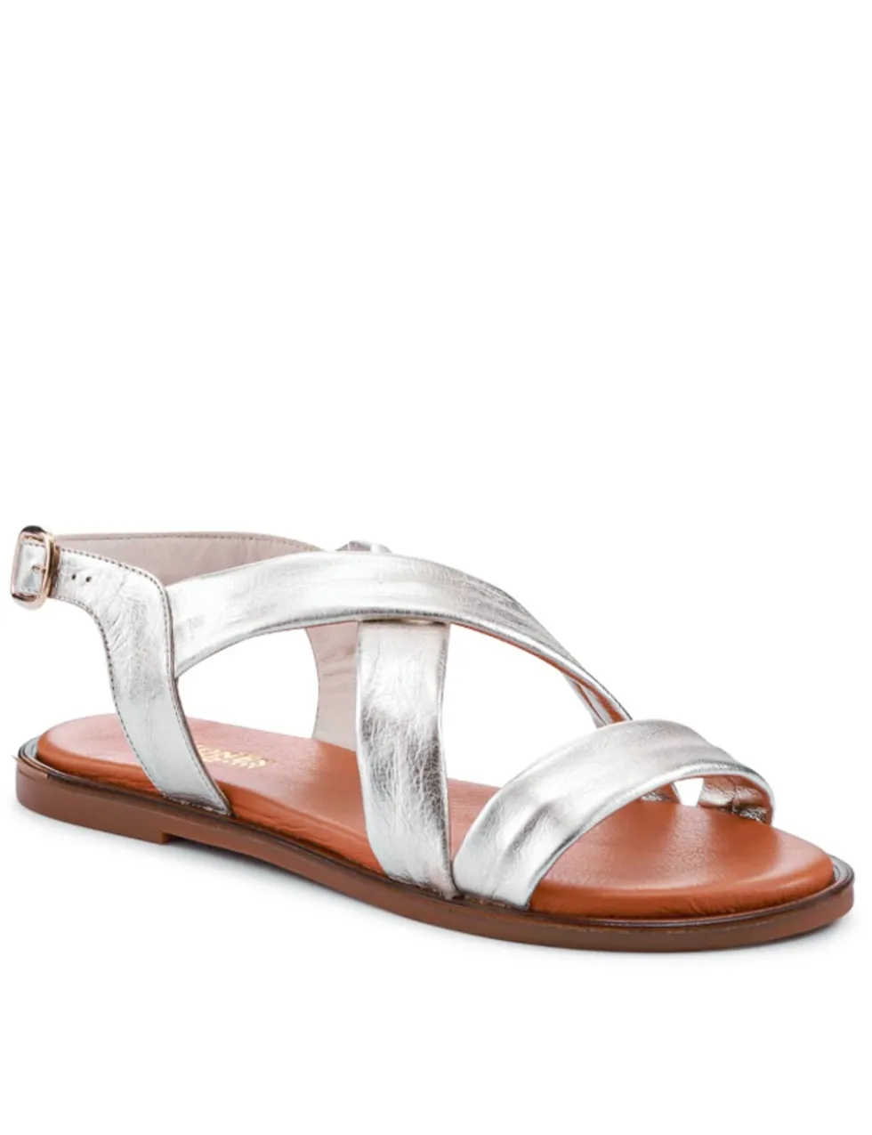 Wide Fit Leather Strappy Flat Sandals