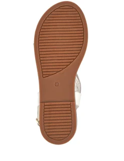 Wide Fit Leather Strappy Flat Sandals