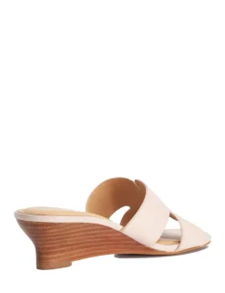 Wide Fit Leather Wedge Mules