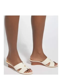 Wide Fit Leather Wedge Mules