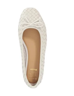 Wide Fit Leather Woven Flat Ballet Pumps