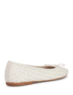 Wide Fit Leather Woven Flat Ballet Pumps