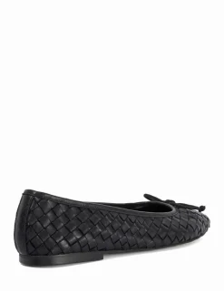 Wide Fit Leather Woven Flat Ballet Pumps