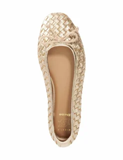 Wide Fit Leather Woven Flat Ballet Pumps
