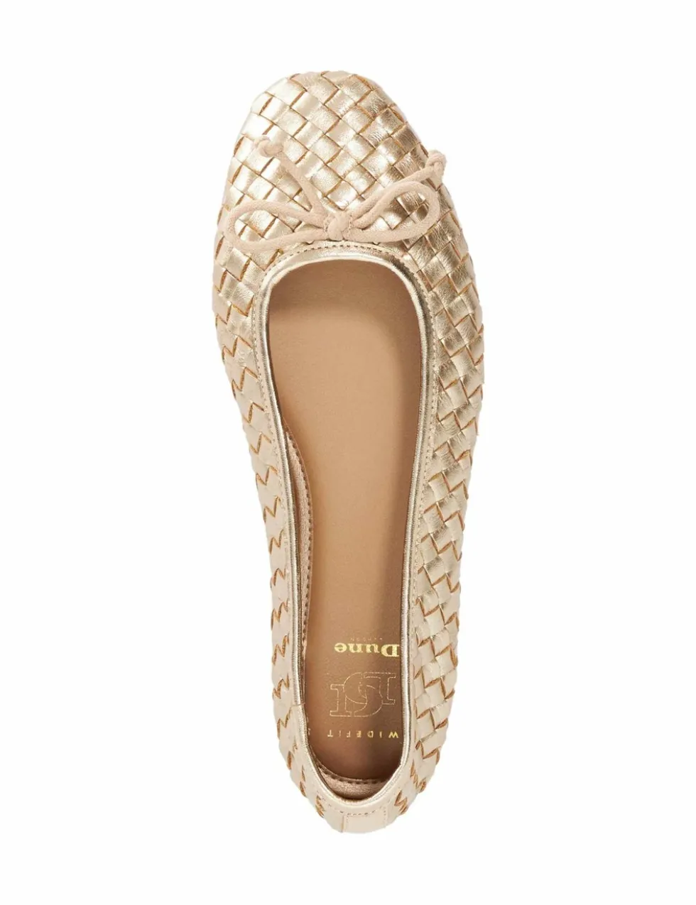 Wide Fit Leather Woven Flat Ballet Pumps