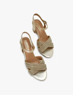 Wide Fit Metallic Sparkle Block Heel Sandals