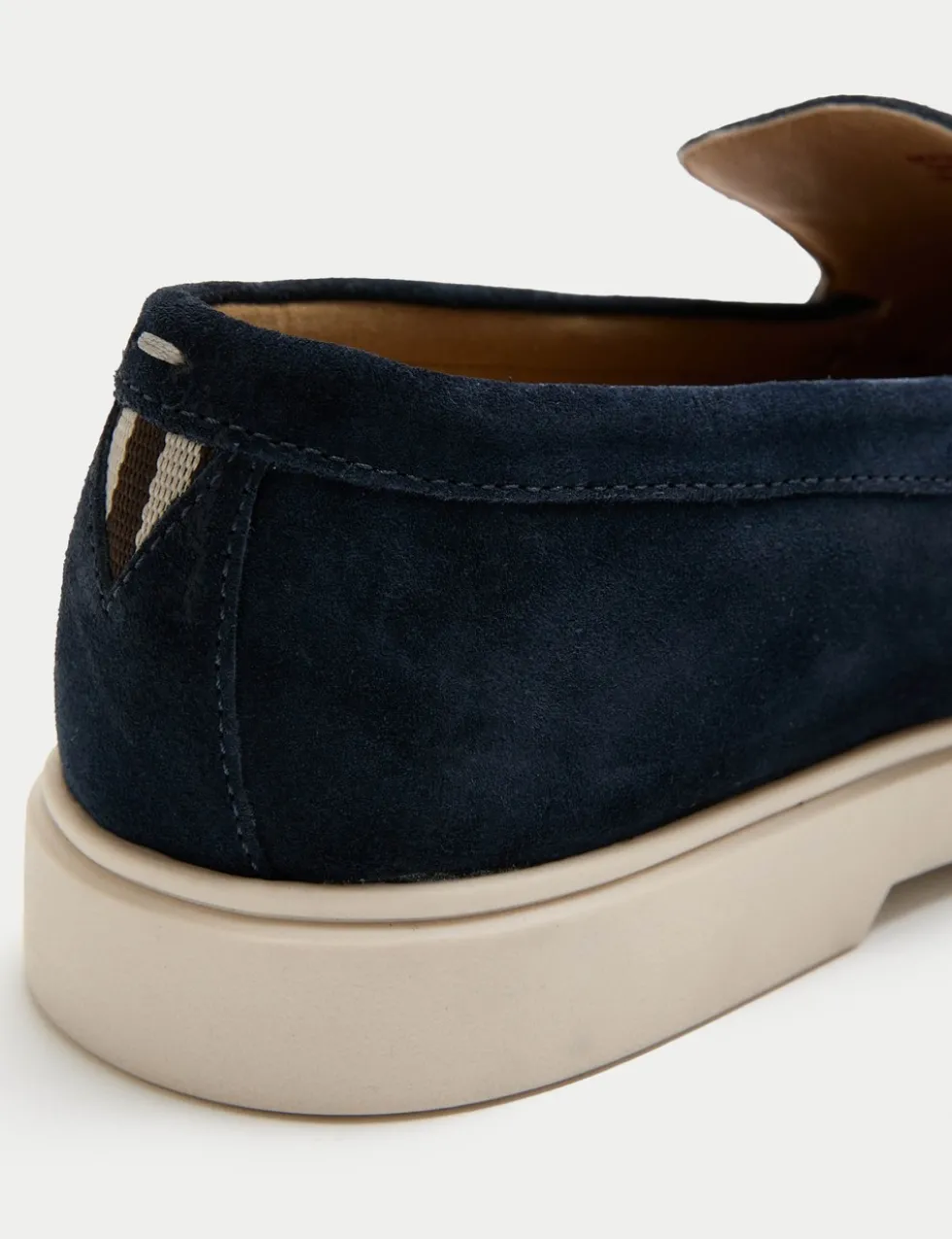 Wide Fit Suede White Sole Slip On Loafers