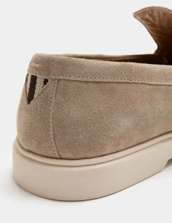 Wide Fit Suede White Sole Slip On Loafers