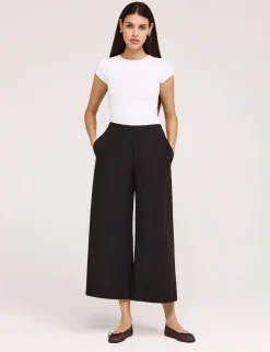 Wide Leg Cropped Trousers