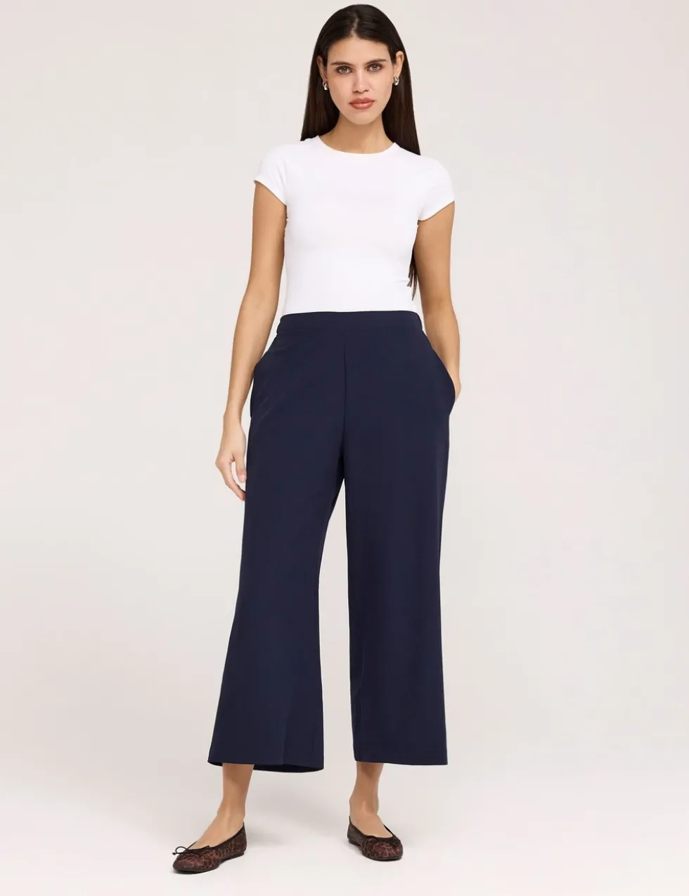 Wide Leg Cropped Trousers