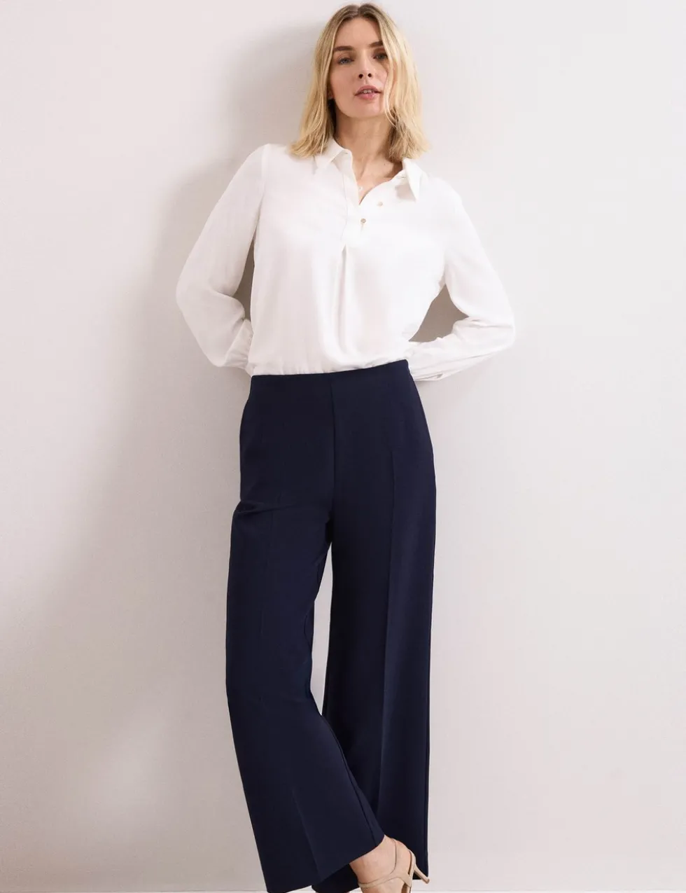 Wide Leg Elasticated Waist Trousers