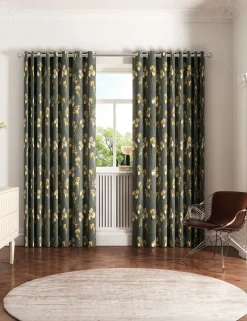 Wild Iris Lined Eyelet Curtains