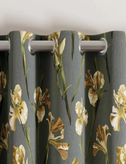 Wild Iris Lined Eyelet Curtains