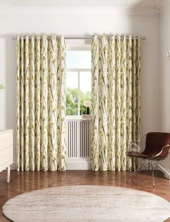 Wild Iris Lined Eyelet Curtains
