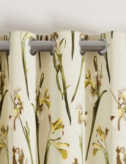 Wild Iris Lined Eyelet Curtains