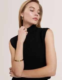 Wool Blend 2 In 1 Rib Knit Mini Dress