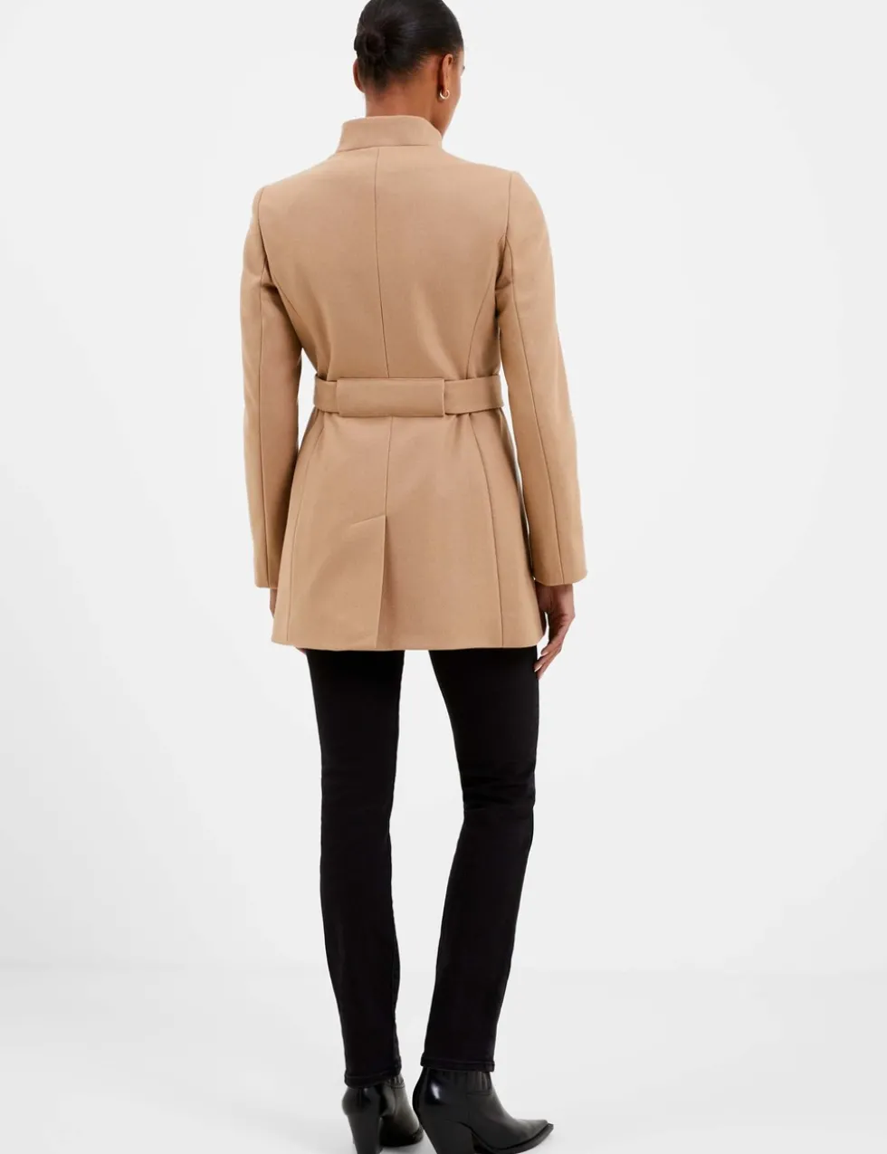 Wool Blend Belted Wrap Coat