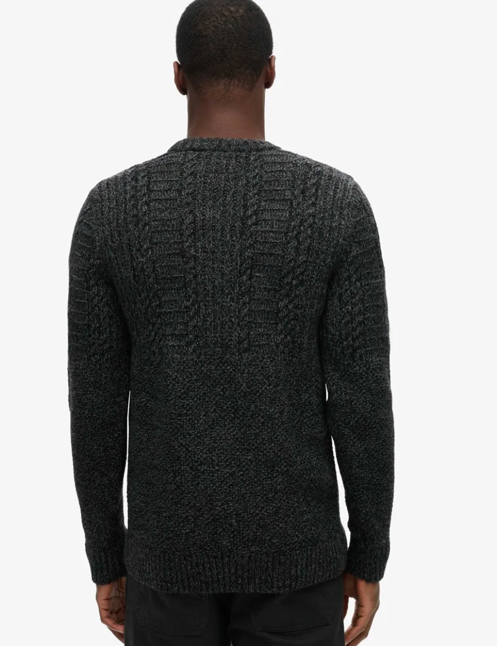 Wool Blend Cable Crew Neck Jumper