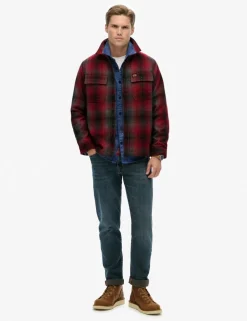 Wool Blend Checked Overshirt