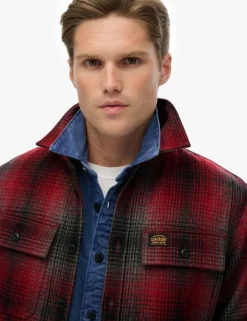 Wool Blend Checked Overshirt
