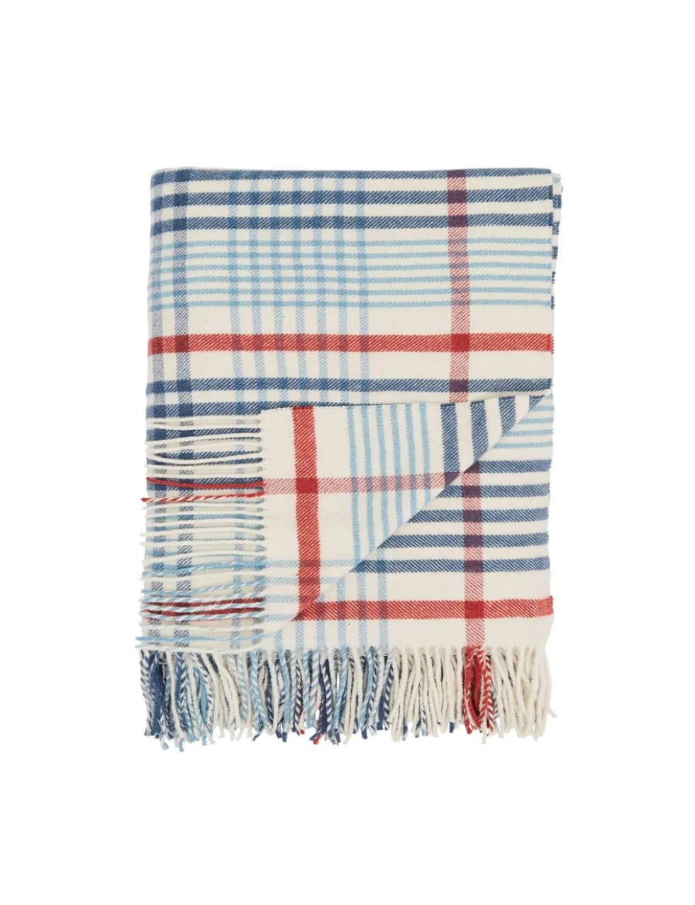 Wool Blend Checked Throw