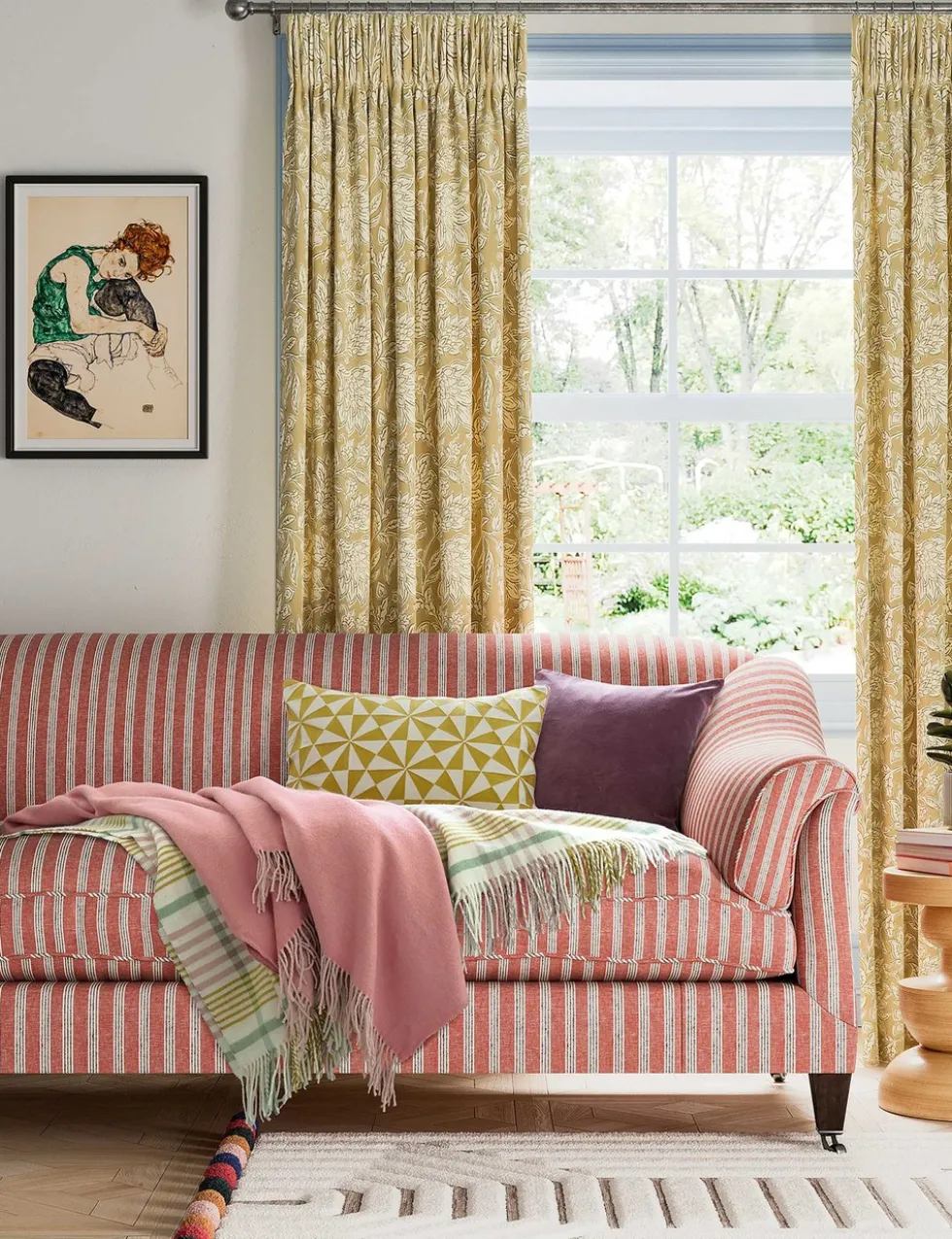 Wool Blend Checked Throw