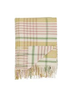 Wool Blend Checked Throw