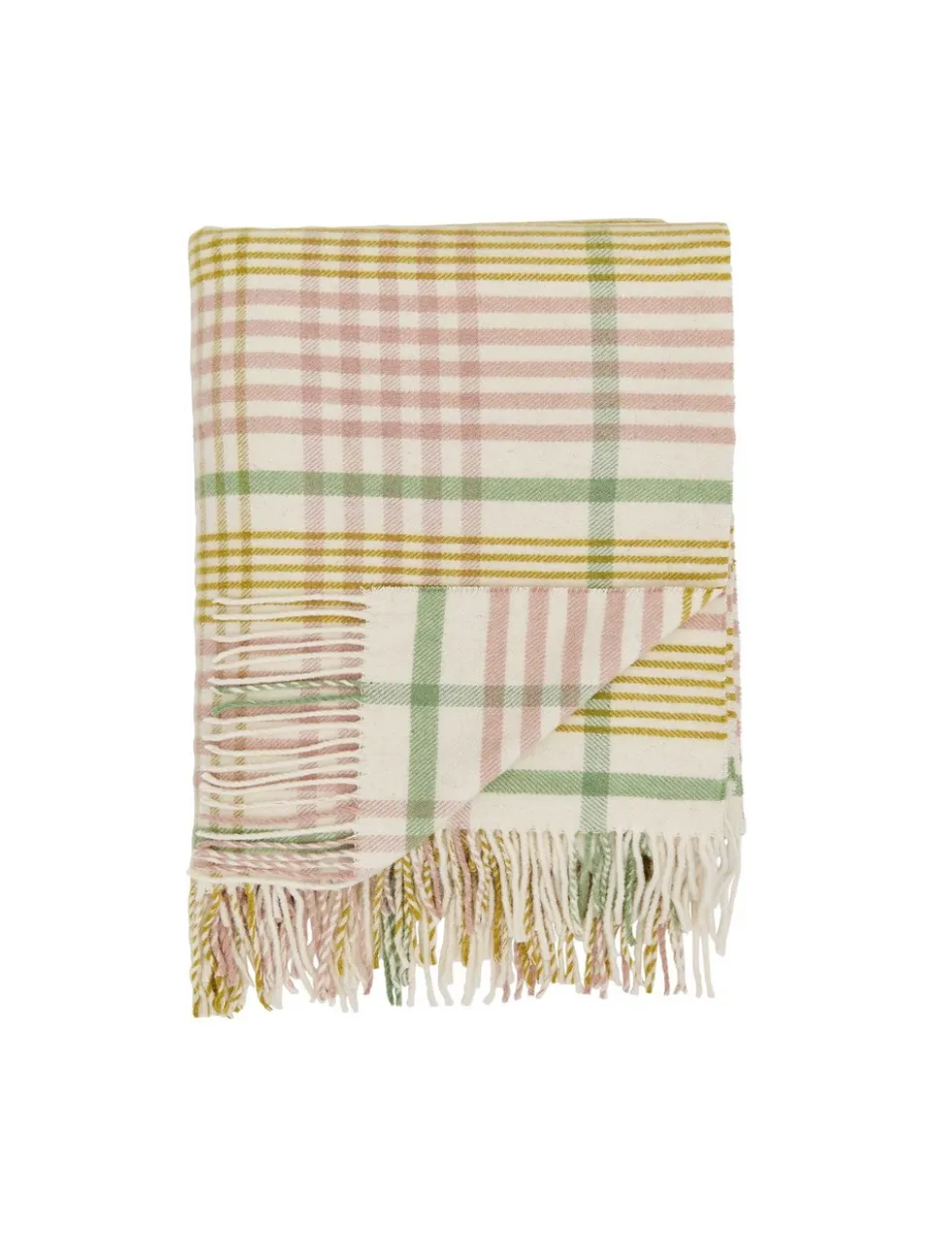 Wool Blend Checked Throw
